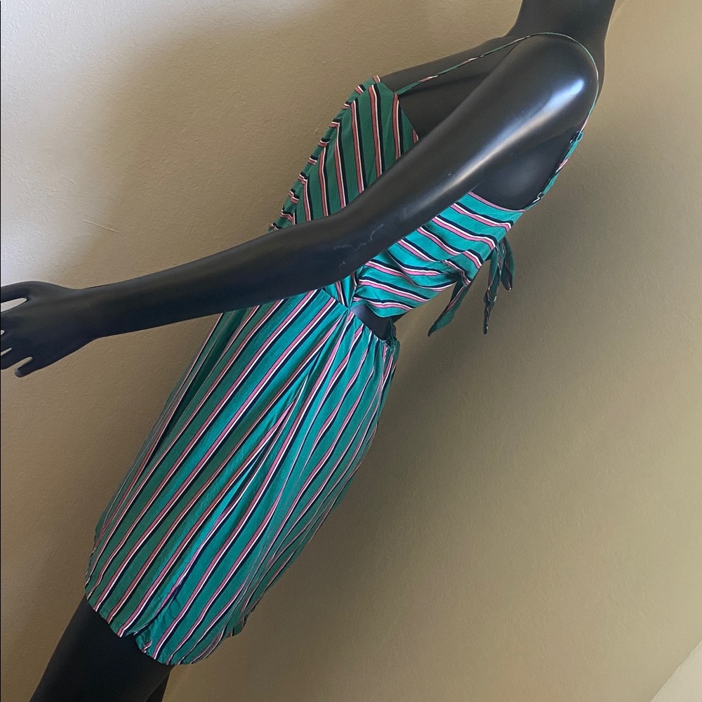FAVLUX Kawaii Cute Striped Teal Pink Blue White Sundress - Picture 6 of 14